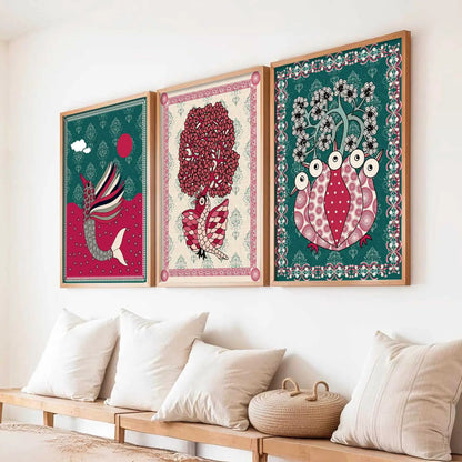 Gond   Wall  Art  Paintings for Living Room - Wall Poster With frames