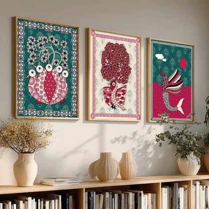 Gond   Wall  Art  Paintings for Living Room - Wall Poster With frames