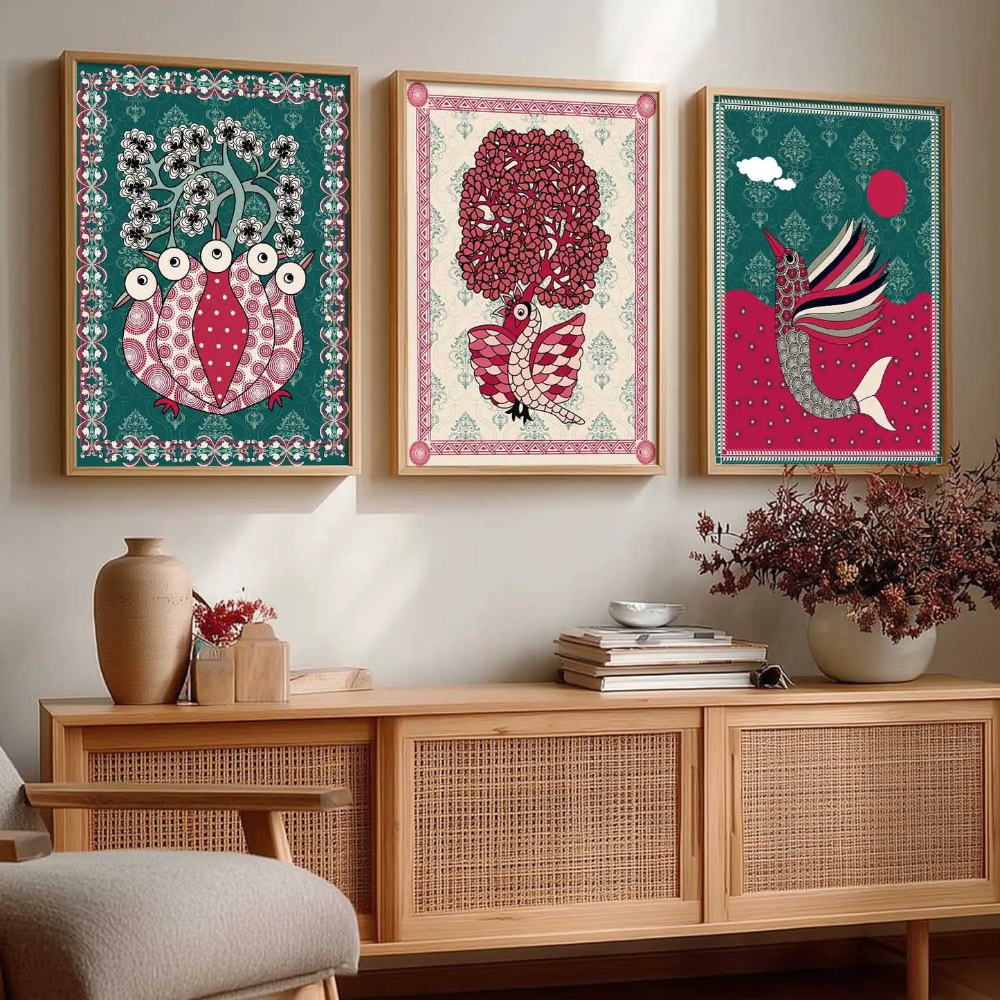 Gond   Wall  Art  Paintings for Living Room - Wall Poster With frames