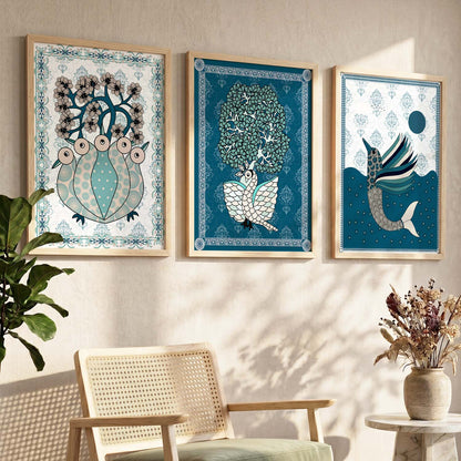 Gond   Wall Art  Paintings for Living Room - Wall Poster With frames