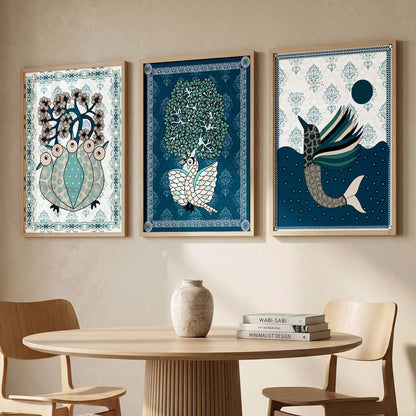 Gond   Wall Art  Paintings for Living Room - Wall Poster With frames