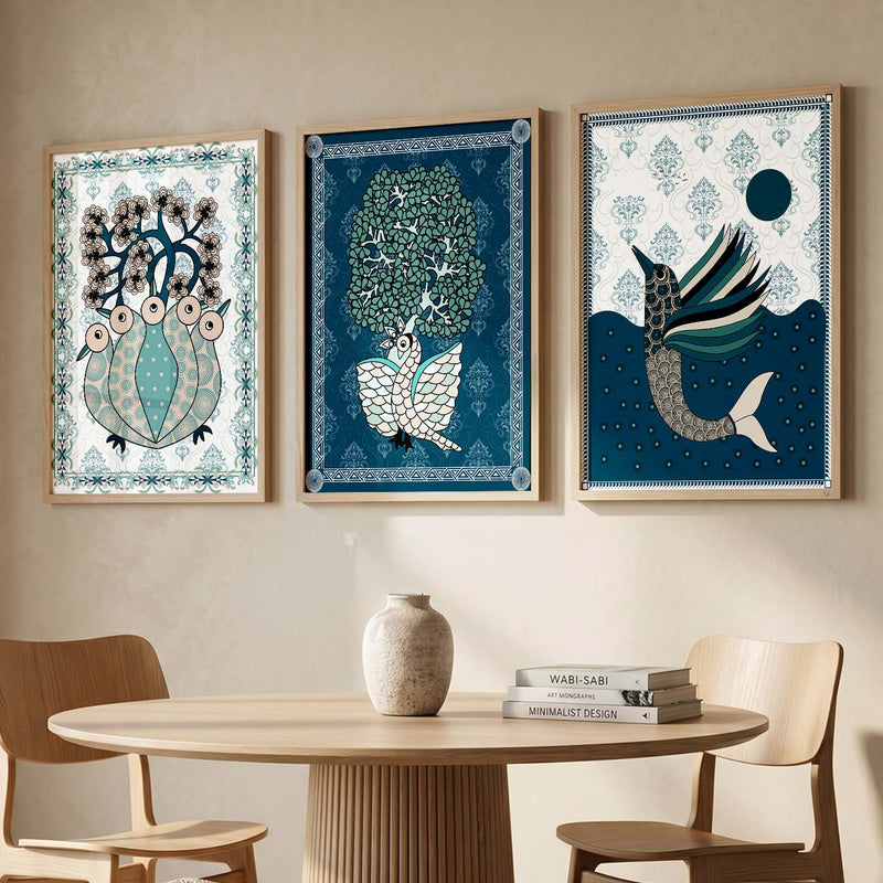 Gond   Wall Art  Paintings for Living Room - Wall Poster With frames