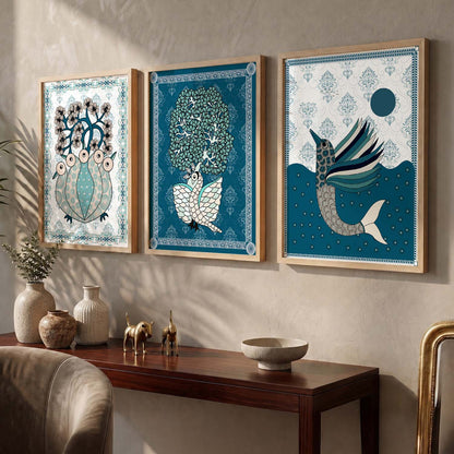 Gond   Wall Art  Paintings for Living Room - Wall Poster With frames