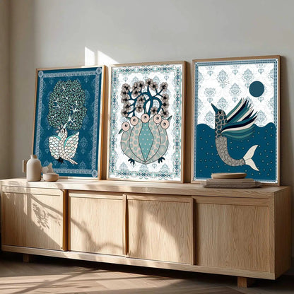 Gond   Wall Art  Paintings for Living Room - Wall Poster With frames