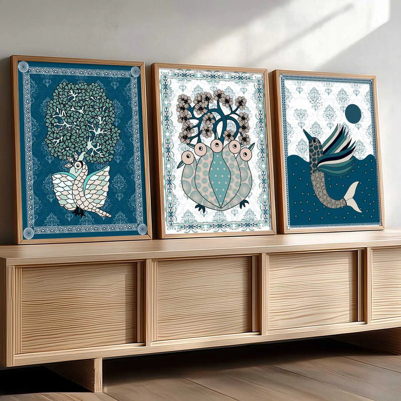 Gond   Wall Art  Paintings for Living Room - Wall Poster With frames