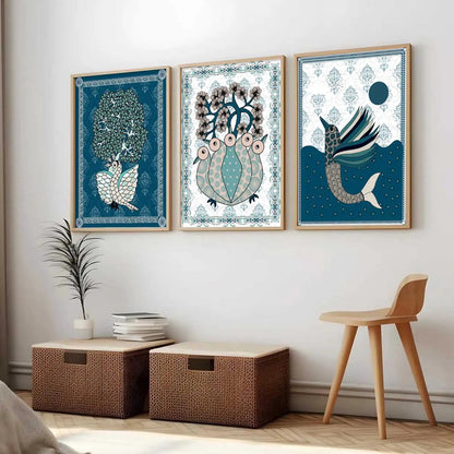 Gond   Wall Art  Paintings for Living Room - Wall Poster With frames