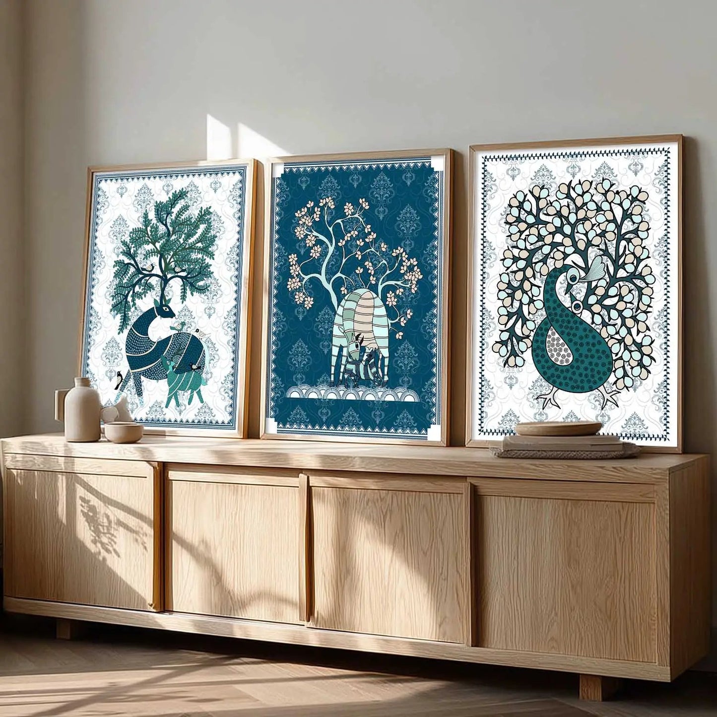 Gond  Wall Art  Paintings for Living Room - Wall Poster With frames