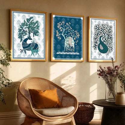 Gond  Wall Art  Paintings for Living Room - Wall Poster With frames