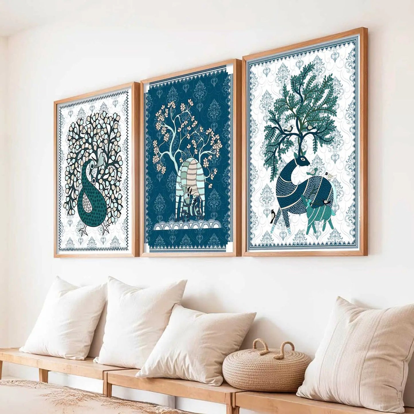Gond  Wall Art  Paintings for Living Room - Wall Poster With frames