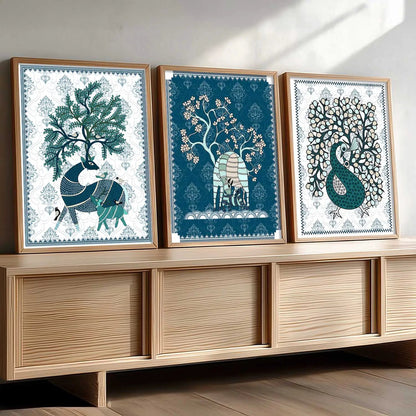 Gond  Wall Art  Paintings for Living Room - Wall Poster With frames