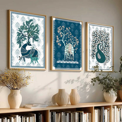Gond  Wall Art  Paintings for Living Room - Wall Poster With frames