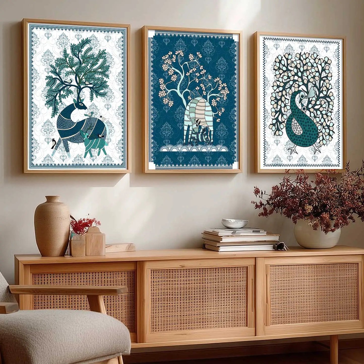 Gond  Wall Art  Paintings for Living Room - Wall Poster With frames