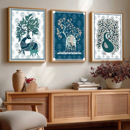 Gond  Wall Art  Paintings for Living Room - Wall Poster With frames