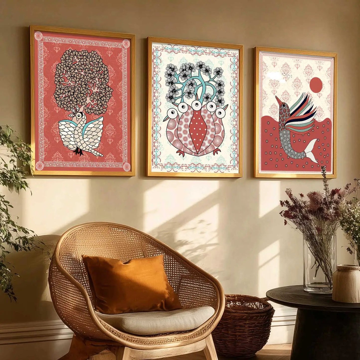 Gond   Wall Art  Paintings for Living Room - Wall Poster With frames