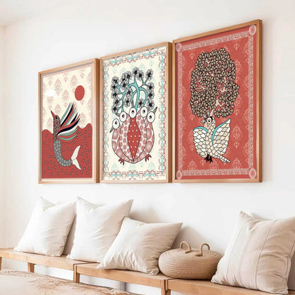 Gond   Wall Art  Paintings for Living Room - Wall Poster With frames