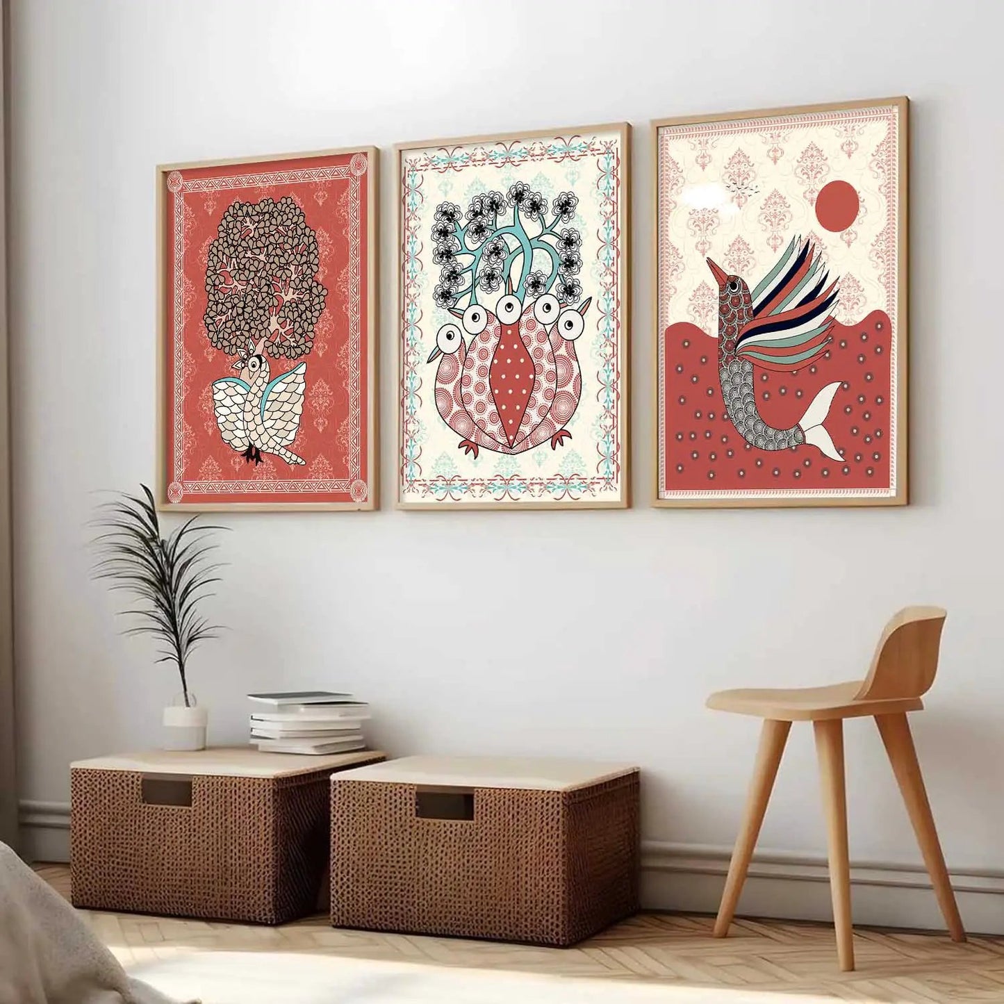 Gond   Wall Art  Paintings for Living Room - Wall Poster With frames