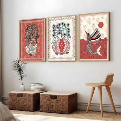 Gond   Wall Art  Paintings for Living Room - Wall Poster With frames