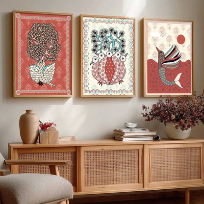 Gond   Wall Art  Paintings for Living Room - Wall Poster With frames
