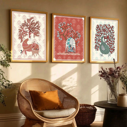 Gond  Wall Art  Paintings for Living Room - Wall Poster With frames