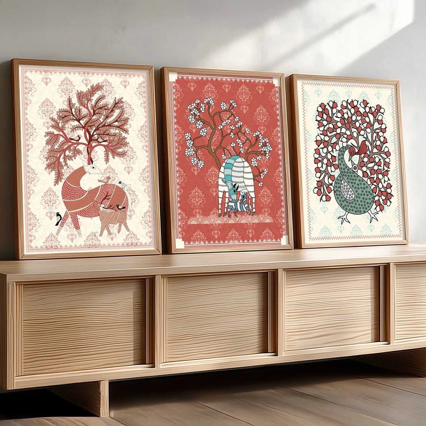 Gond  Wall Art  Paintings for Living Room - Wall Poster With frames
