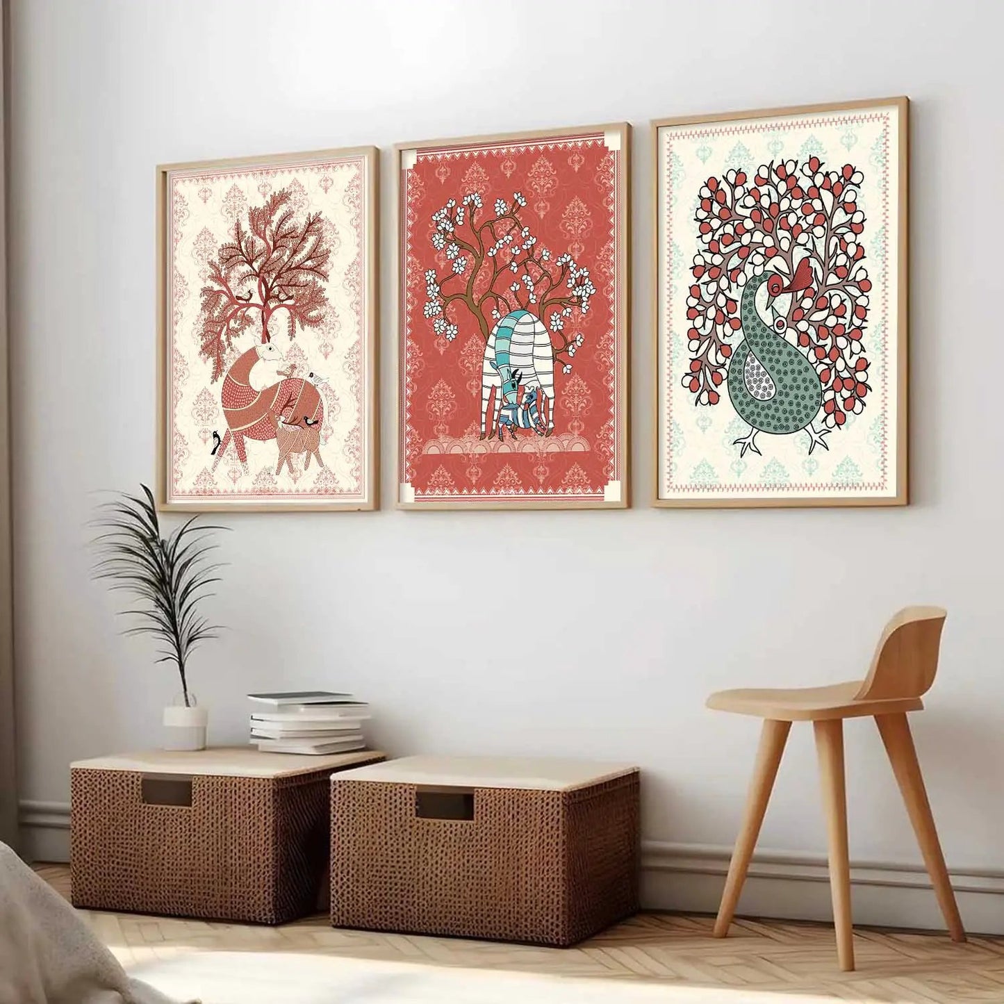 Gond  Wall Art  Paintings for Living Room - Wall Poster With frames
