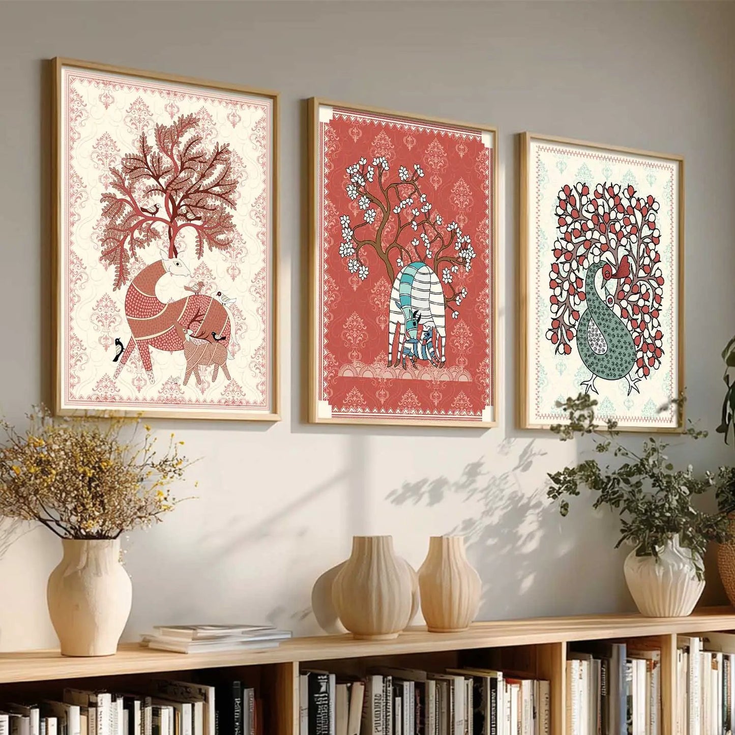 Gond  Wall Art  Paintings for Living Room - Wall Poster With frames