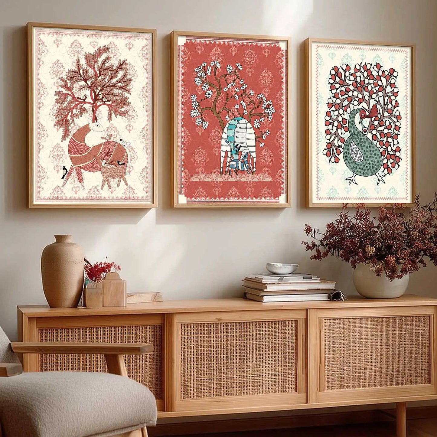 Gond  Wall Art  Paintings for Living Room - Wall Poster With frames