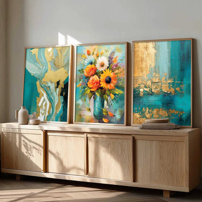 Floral Wall Art  Paintings for Living Room - Wall Poster With frames