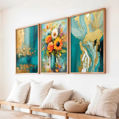 Floral Wall Art  Paintings for Living Room - Wall Poster With frames