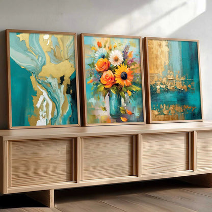 Floral Wall Art  Paintings for Living Room - Wall Poster With frames