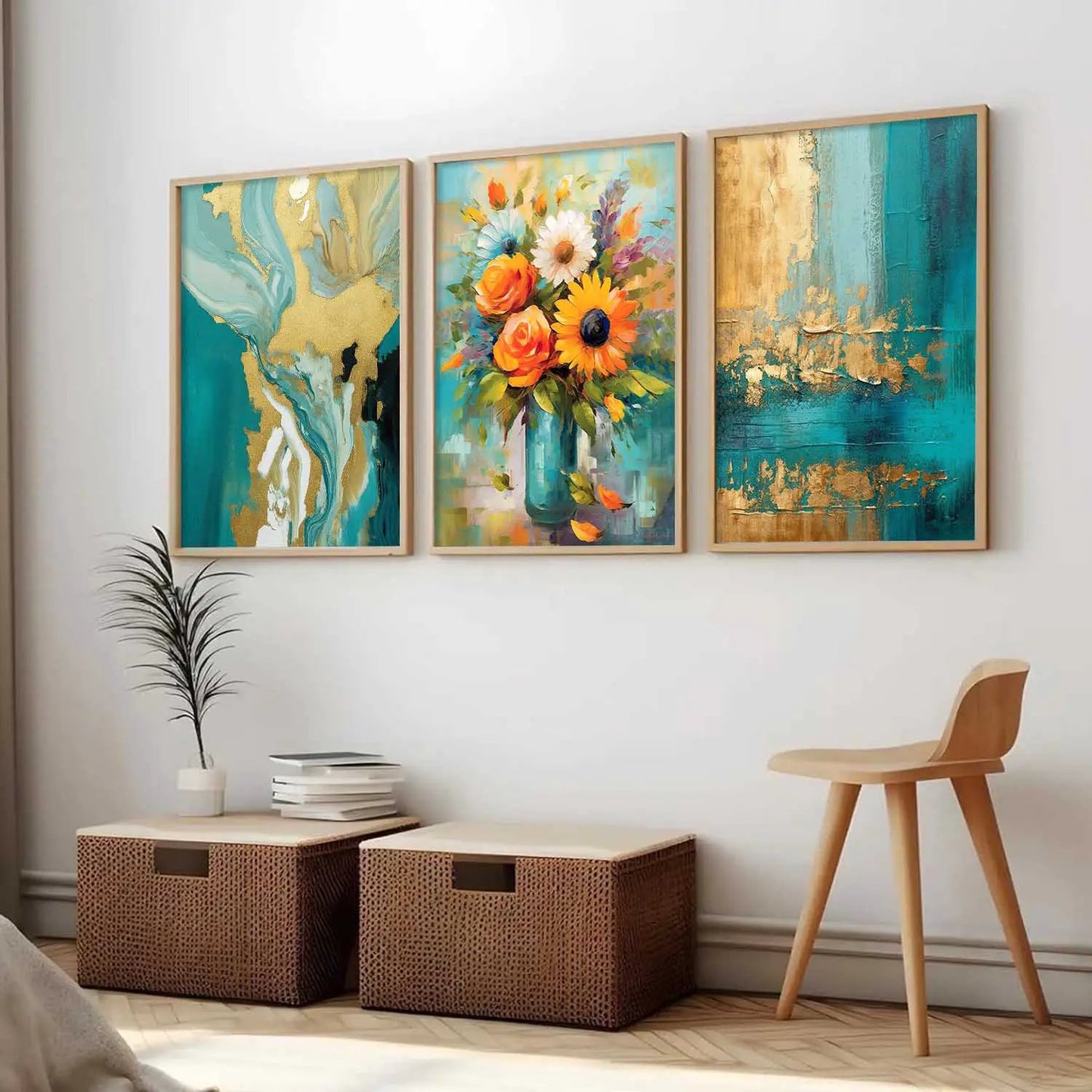 Floral Wall Art  Paintings for Living Room - Wall Poster With frames