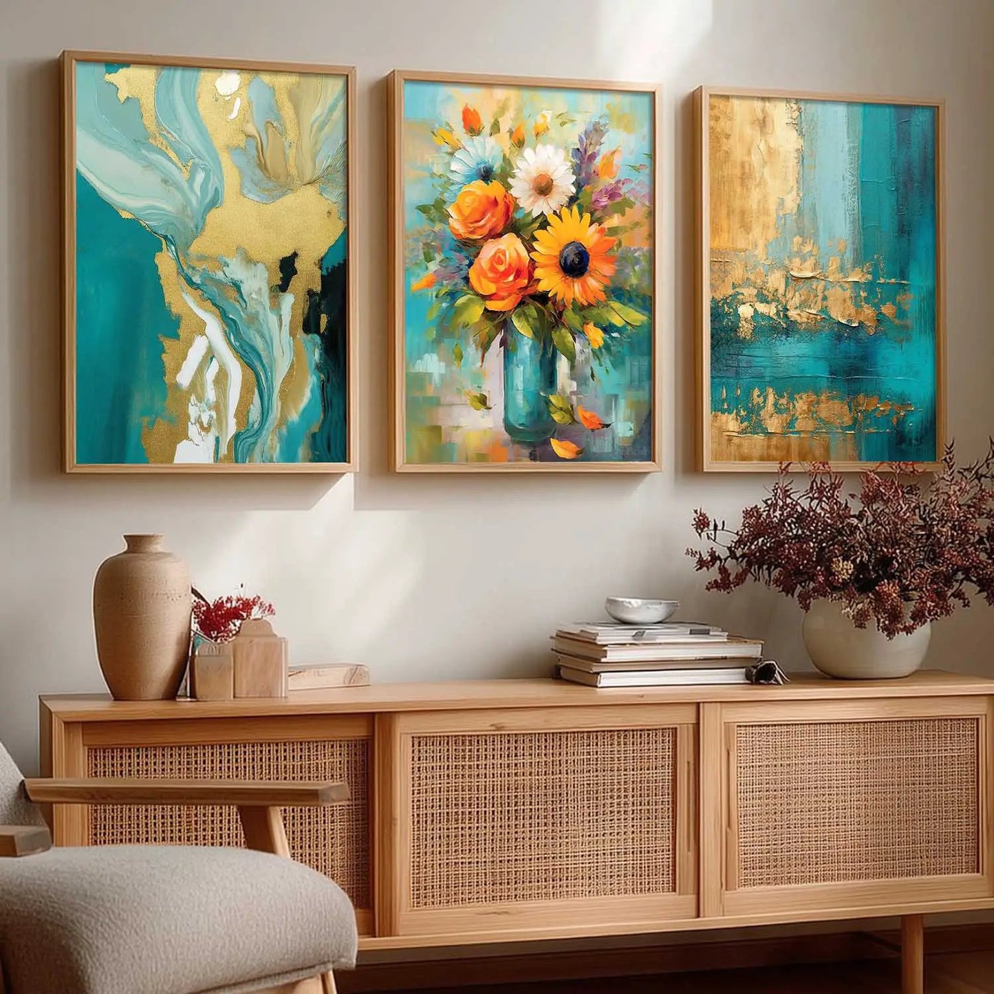 Floral Wall Art  Paintings for Living Room - Wall Poster With frames