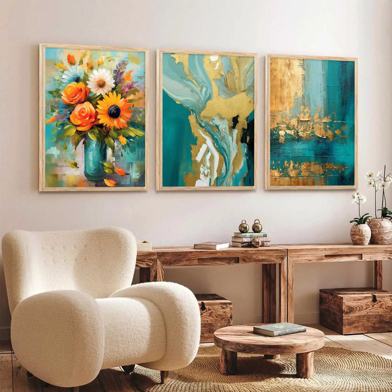 Floral Wall Art  Paintings for Living Room - Wall Poster With frames