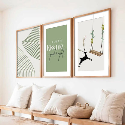 Boho Wall Art Paintings for Living Room - Wall Poster With frames