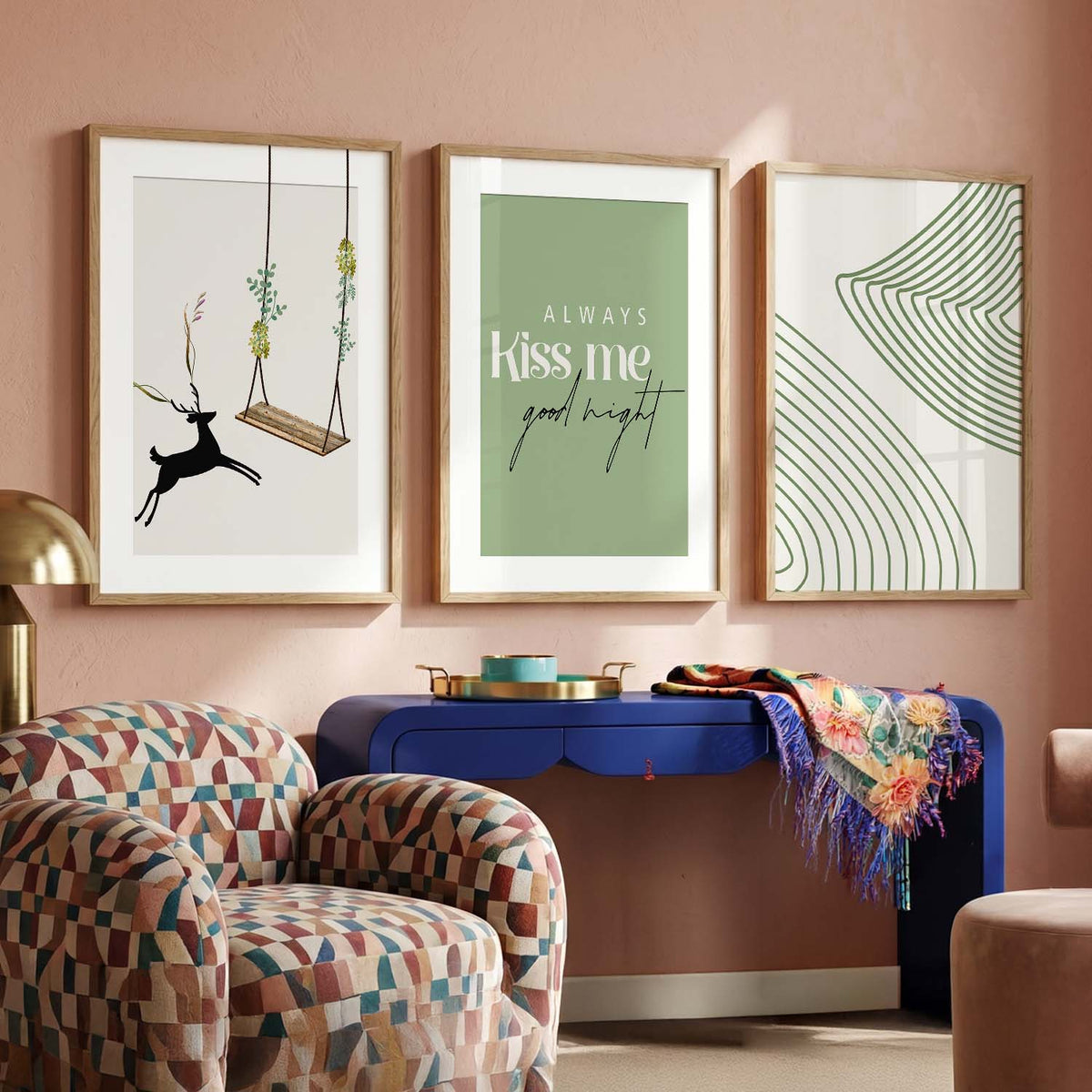 Boho Wall Art Paintings for Living Room - Wall Poster With frames