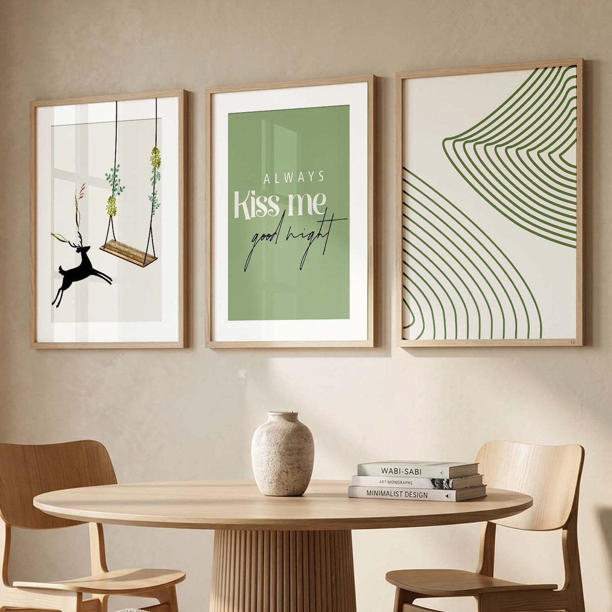 Boho Wall Art Paintings for Living Room - Wall Poster With frames