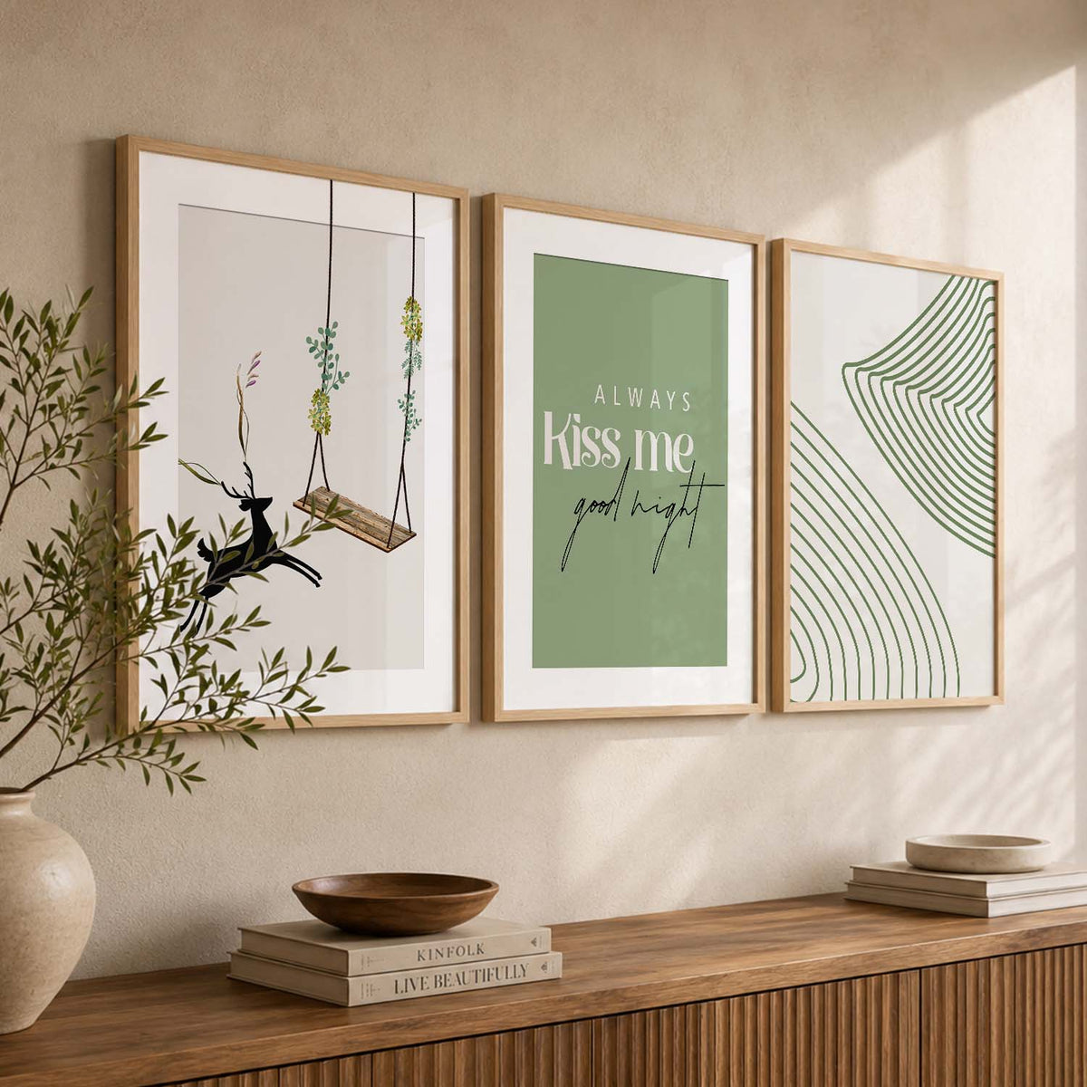 Boho Wall Art Paintings for Living Room - Wall Poster With frames