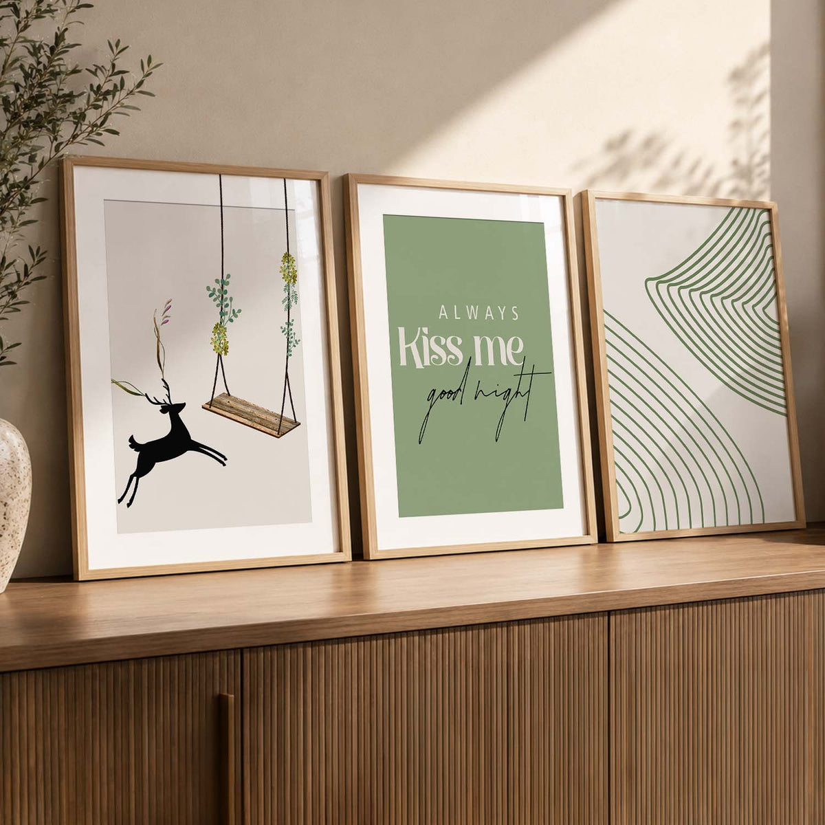 Boho Wall Art Paintings for Living Room - Wall Poster With frames