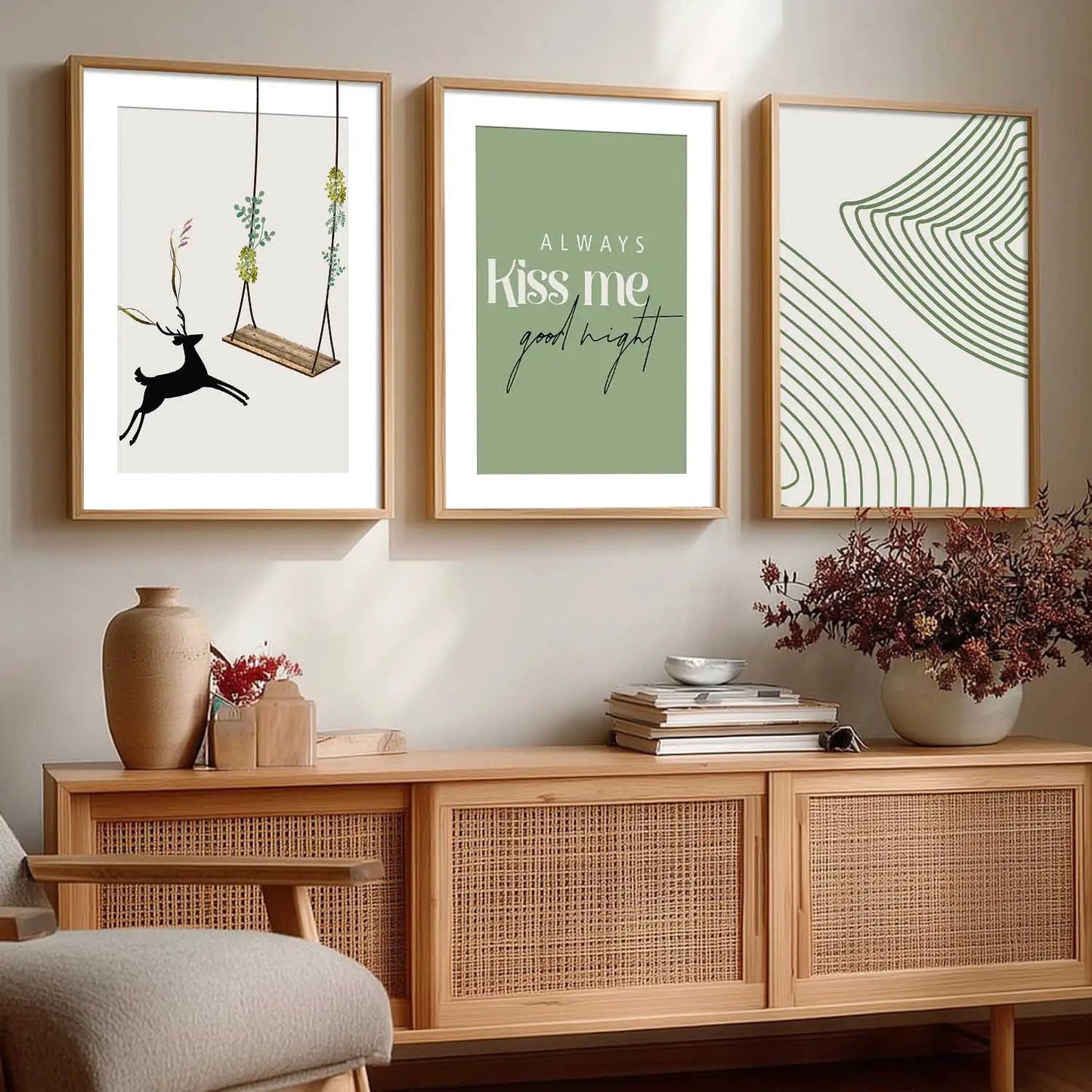 Boho Wall Art Paintings for Living Room - Wall Poster With frames