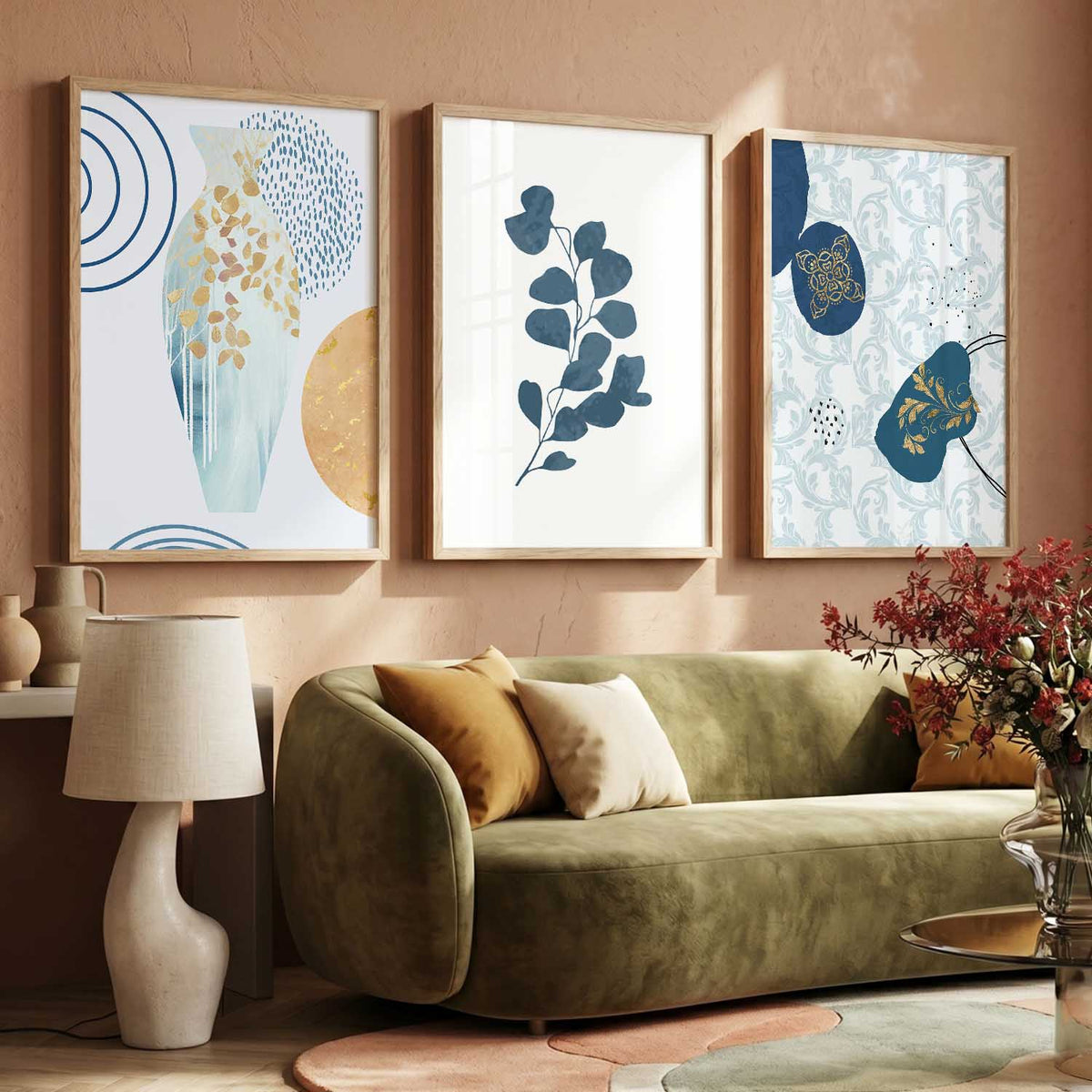 Boho  Wall  Art Paintings for Living Room - Wall Poster With frames