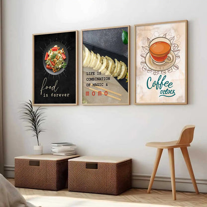 Cafe   Wall  Art  Paintings for Living Room - Wall Poster With frames