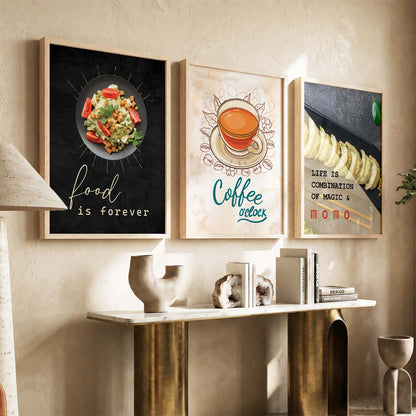 Cafe   Wall  Art  Paintings for Living Room - Wall Poster With frames