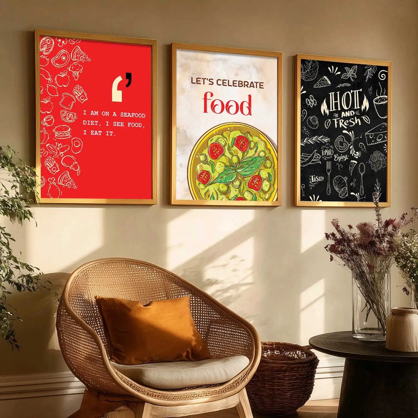 Restaurant Wall Art Paintings for Living Room - Wall Poster With frames by Kotart store