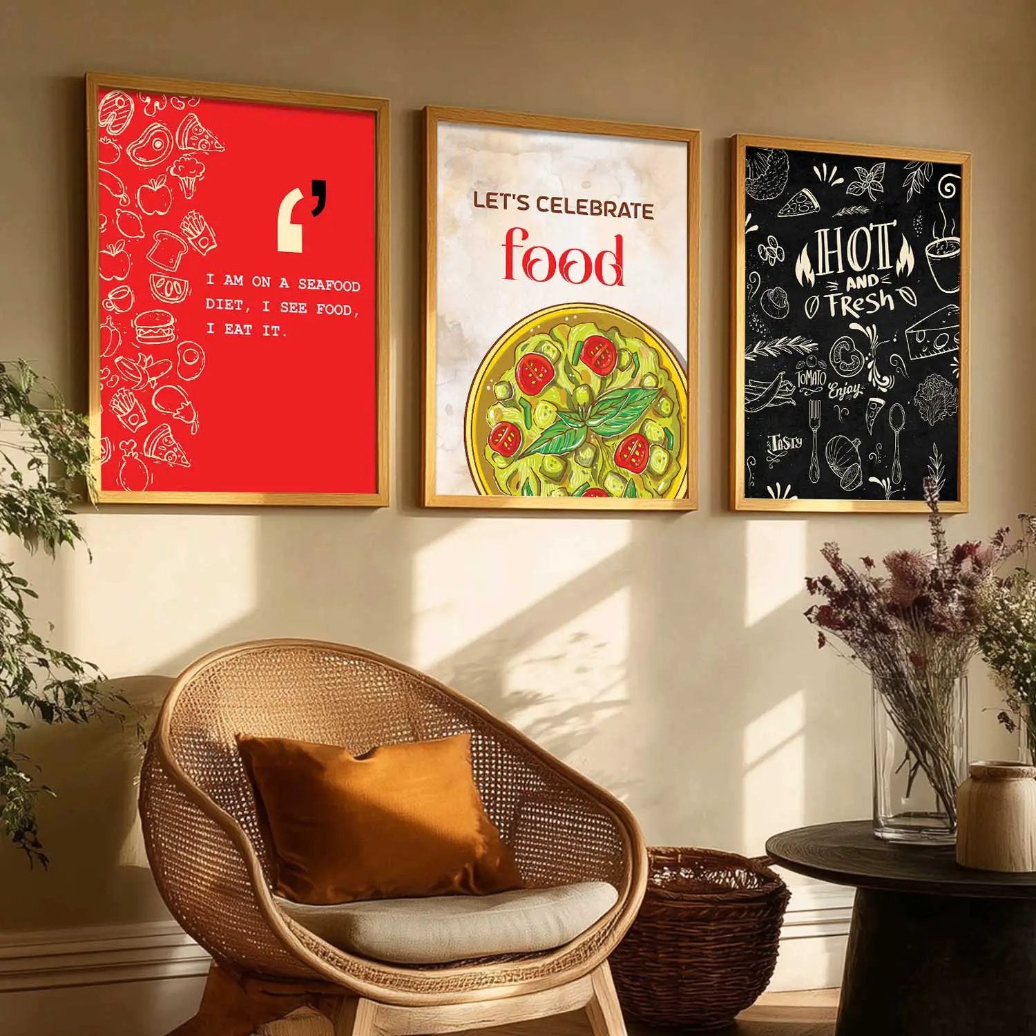 Restaurant Wall Art Paintings for Living Room - Wall Poster With frames by Kotart store