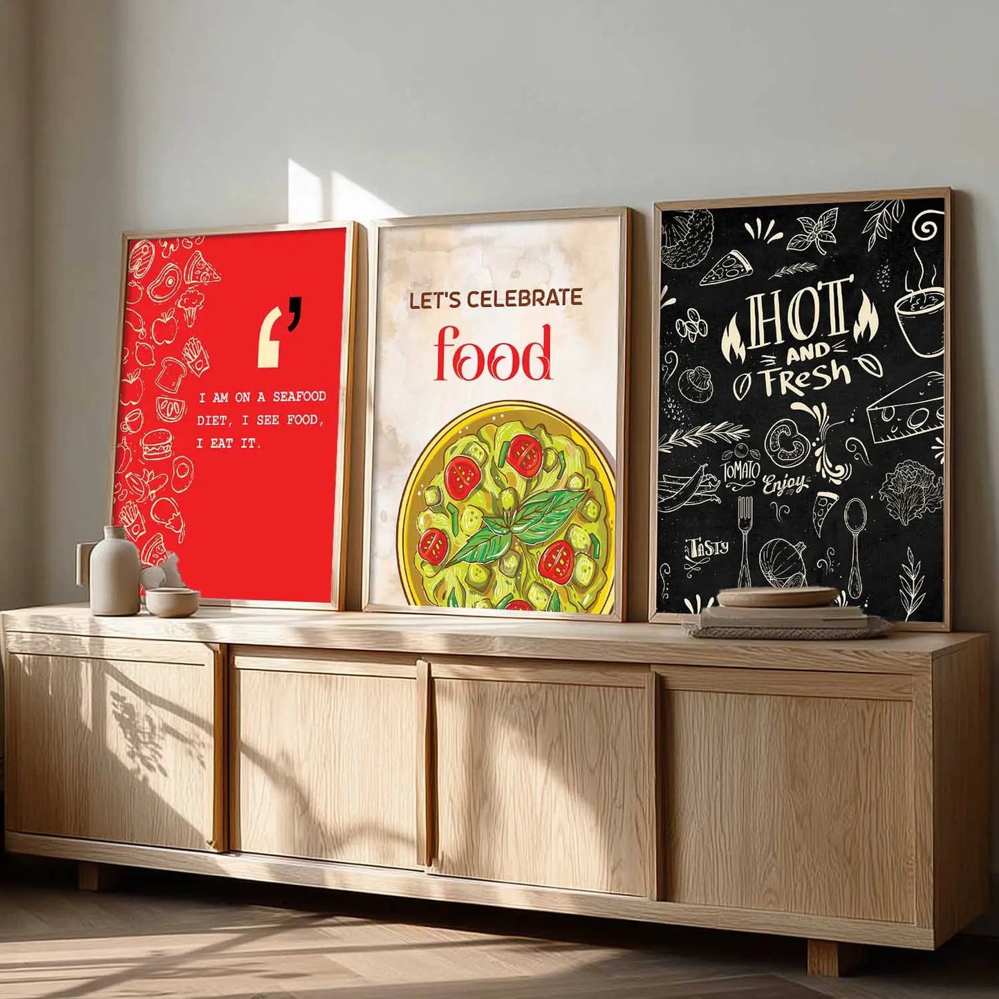 Restaurant Wall Art Paintings for Living Room - Wall Poster With frames by Kotart store