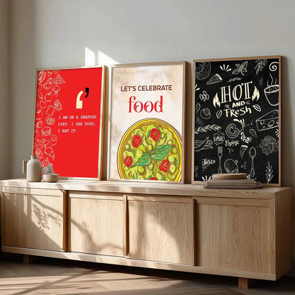 Restaurant Wall Art Paintings for Living Room - Wall Poster With frames by Kotart store