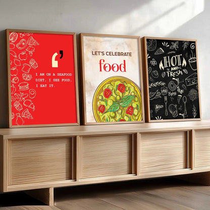 Restaurant Wall Art Paintings for Living Room - Wall Poster With frames by Kotart store