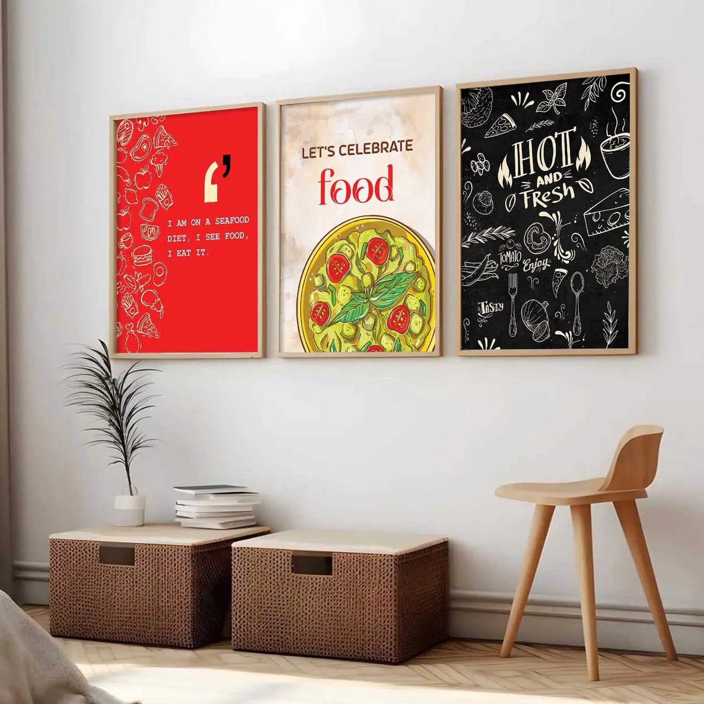 Restaurant Wall Art Paintings for Living Room - Wall Poster With frames by Kotart store