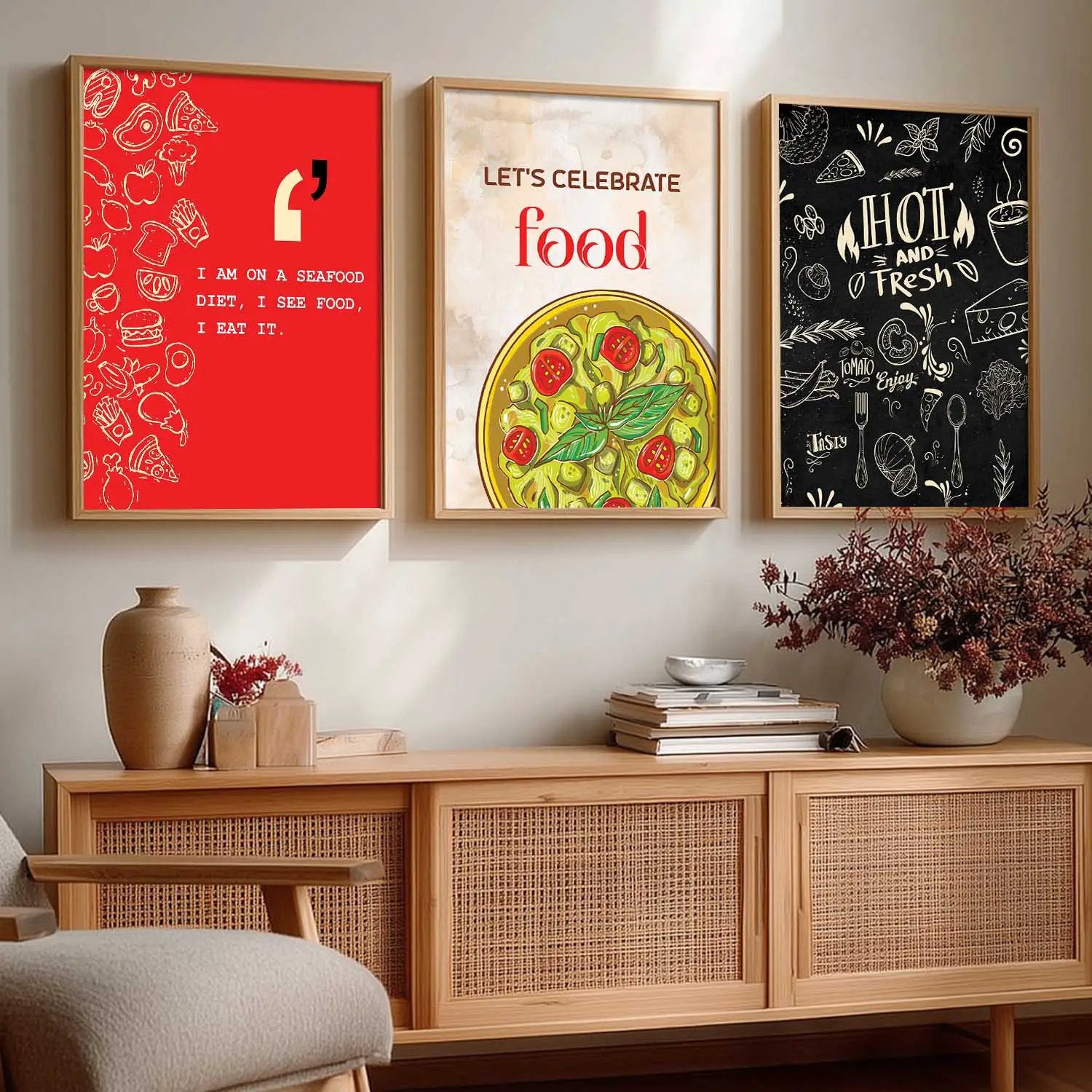 Restaurant Wall Art Paintings for Living Room - Wall Poster With frames by Kotart store