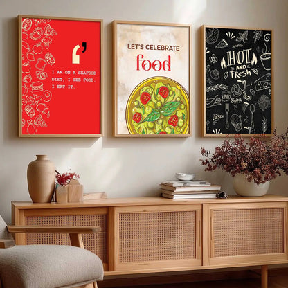 Restaurant Wall Art Paintings for Living Room - Wall Poster With frames by Kotart store
